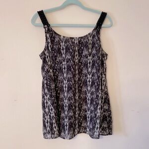 Jessica Simpson Black/White Print Sleeveless Maternity Blouse Size Mediu…